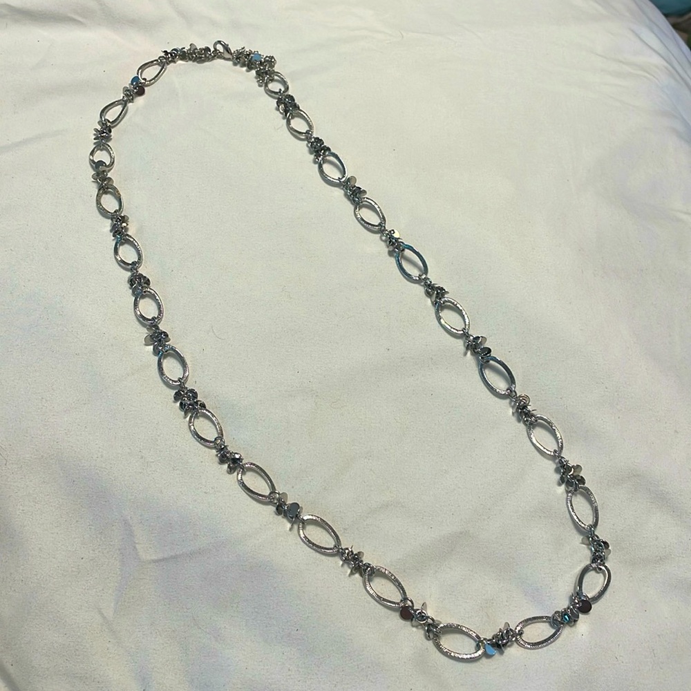 Lia Sophia‎ 34” silver tone necklace